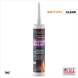500 Deg F RTV High Heat Silicone Sealant, Clear
