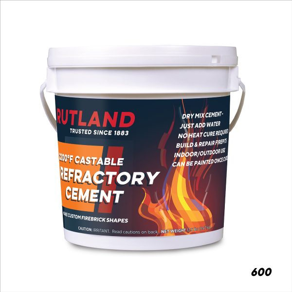 Rutland600_Castable Refractory Cement, 12.5 lb Pail