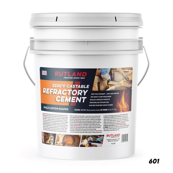 Rutland601_Castable Refractory Cement, 25 lb Pail